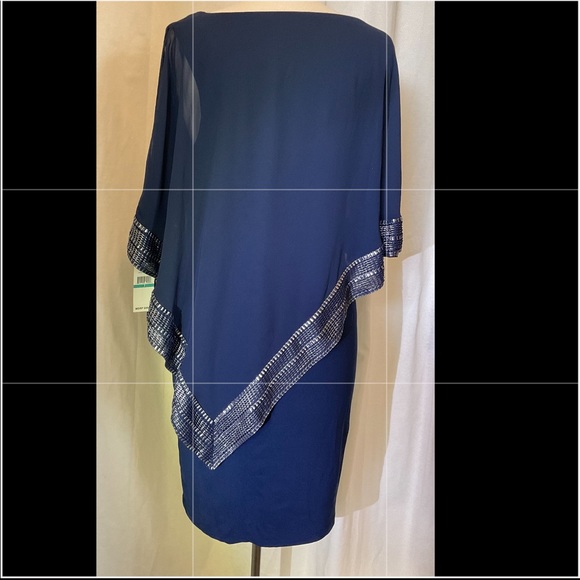 SLNY Navy Blue Dress Size 16.Cut a striking silhouette in SL Fashions' alluring - Picture 12 of 16